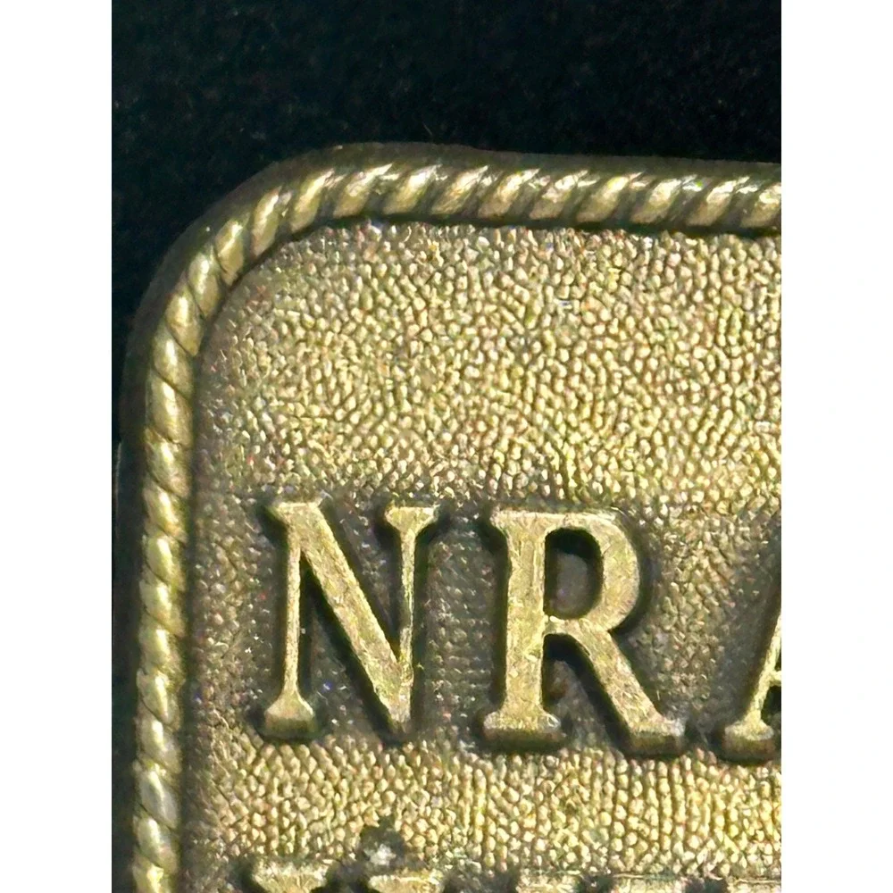 Vintage 1988 NRA Whittington Center 15 Years Anniversary Brass Tone Belt Buckle